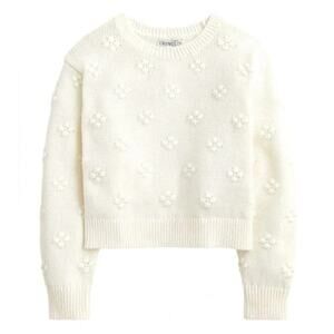 J.Crew Crewcuts Bobble Sweater for Girls in Ivory Size Medium NWT